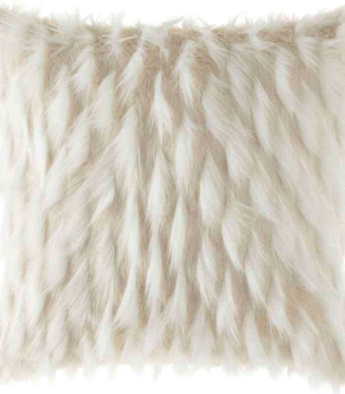 Coussin en fausse fourrure blanche fluffy image number 0