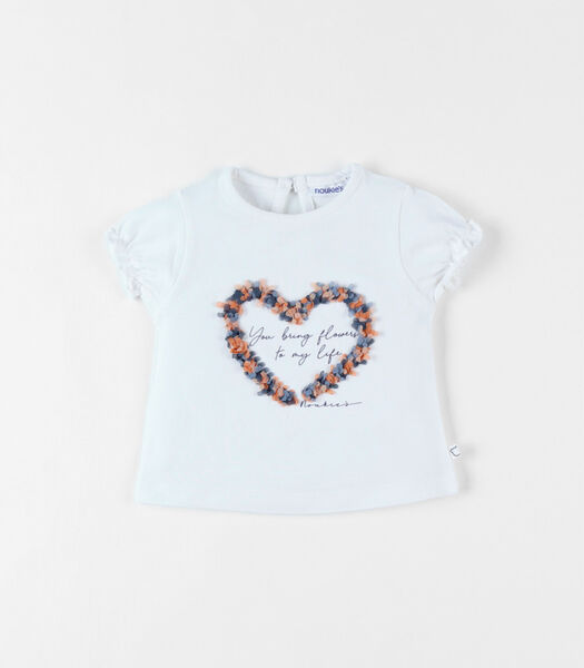 T-shirt coeur à courtes manches,