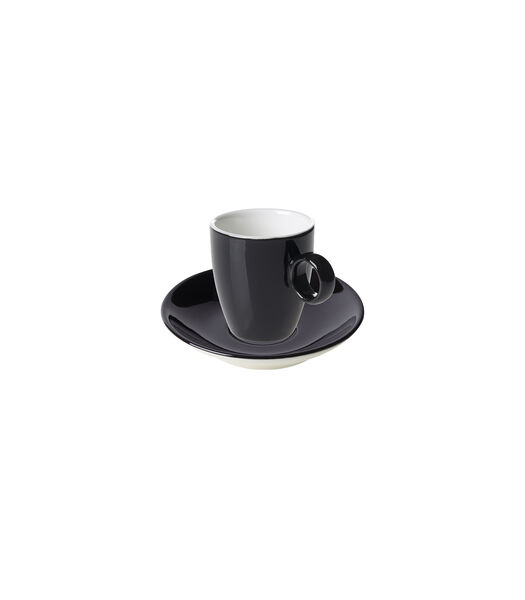 Tasse à espresso et soucoupe  Bart Color Cafe 6,5 cl - 11 cm Porcelaine noire 2 pièce(s)