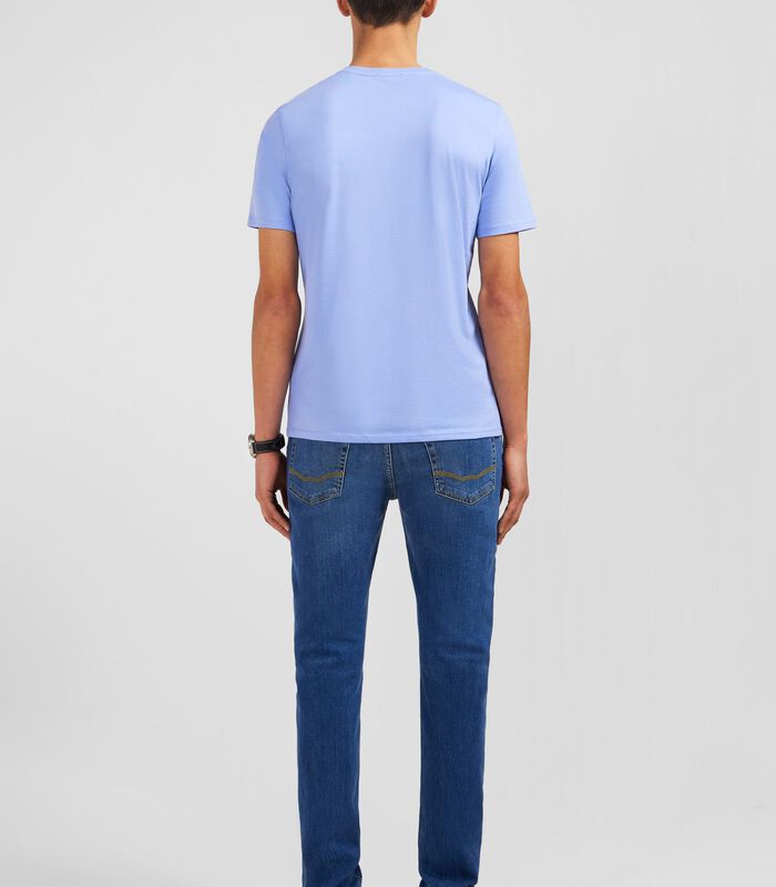 V-neck blauw licht pima katoen t-shirt image number 1