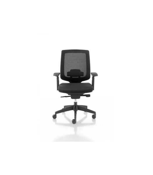 Ergo - Bureaustoel - zwart - verstelbaar frame - 5 poten - wieltjes