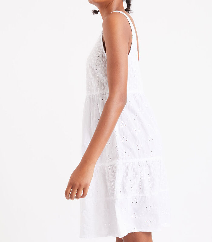 Honae Manihi korte witte geborduurde jurk image number 1