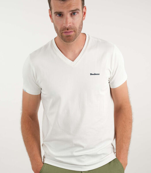 DAZEL - T-shirt col v jersey coton
