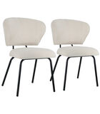 Set van 2 NILSA beige ribfluwelen stoelen image number 0