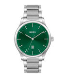 BOSS analogique vert sur  bracelet acier 1514084 image number 0