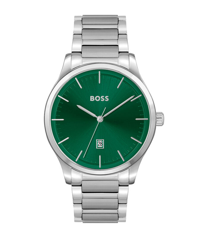 BOSS analogique vert sur  bracelet acier 1514084 image number 0