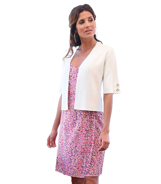 ANDREA - GILET CHIC MAILLE DOUCE BLANC