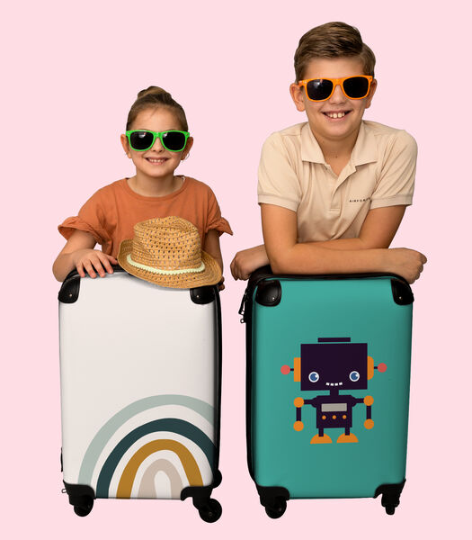 Bagage à main Valise avec 4 roues et serrure TSA (Arc-en-ciel - Design - Pastel - Enfants - Abstrait)