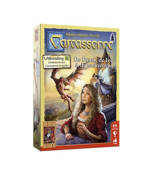 999 Games Carcassonne: De Draak, de Fee en de Jonkvrouw - Bordspel - 7+