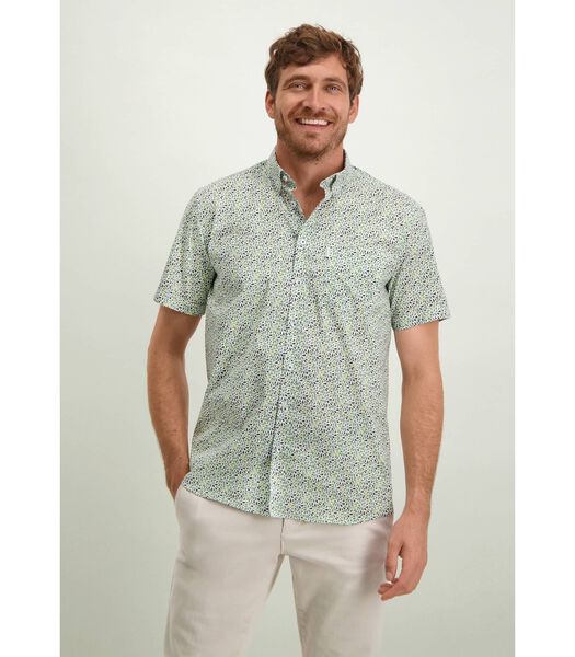 Short Sleeve Overhemd Print Groen