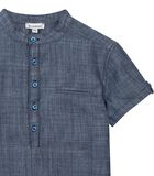 Denim shirt met korte mouwen en Mao kraag image number 2