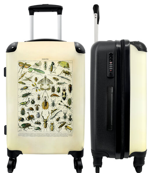 Bagage à main Valise avec 4 roues et serrure TSA (Insectes - Animaux - Vintage - Nature)