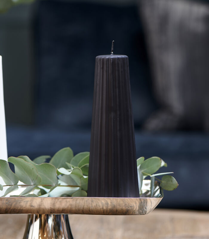Cone Ridged Candle black 7x20 image number 1