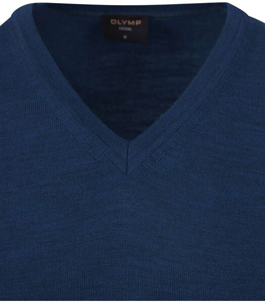 Olymp Casual Pull Laine Bleu