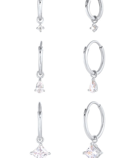 Oorbellen Dames Elegante Hanger Met Zirkonia Kristallen In 925 Sterling Zilver Verguld