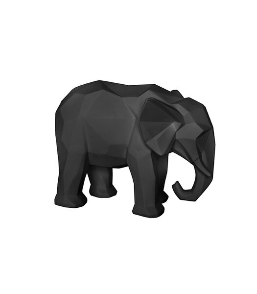 Ornament Origami Elephant - Polyresin Mat Zwart - 27,5x14,8x20,8cm