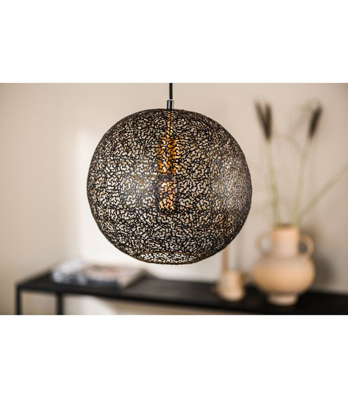 Steel Sphere - Lampe suspendue - sphère en acier découpée - dia 30cm - noir image number 2