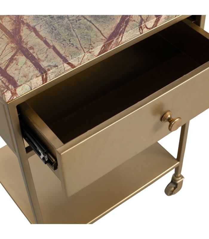 Table de chevet - Marbre - Laiton antique - 68,5x45x35 cm - Clinic image number 3