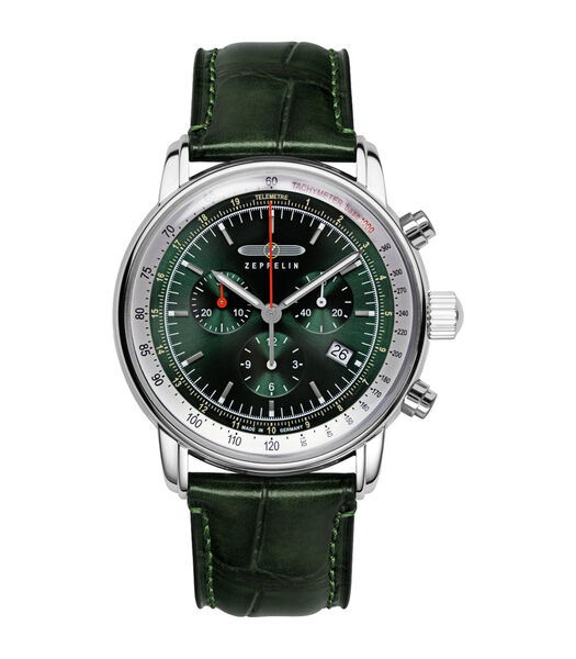 LZ14 Marine groen chrono met groen leer 8888-4
