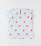 T-shirt met korte mouwen en zonneprint, ecru/geel image number 1