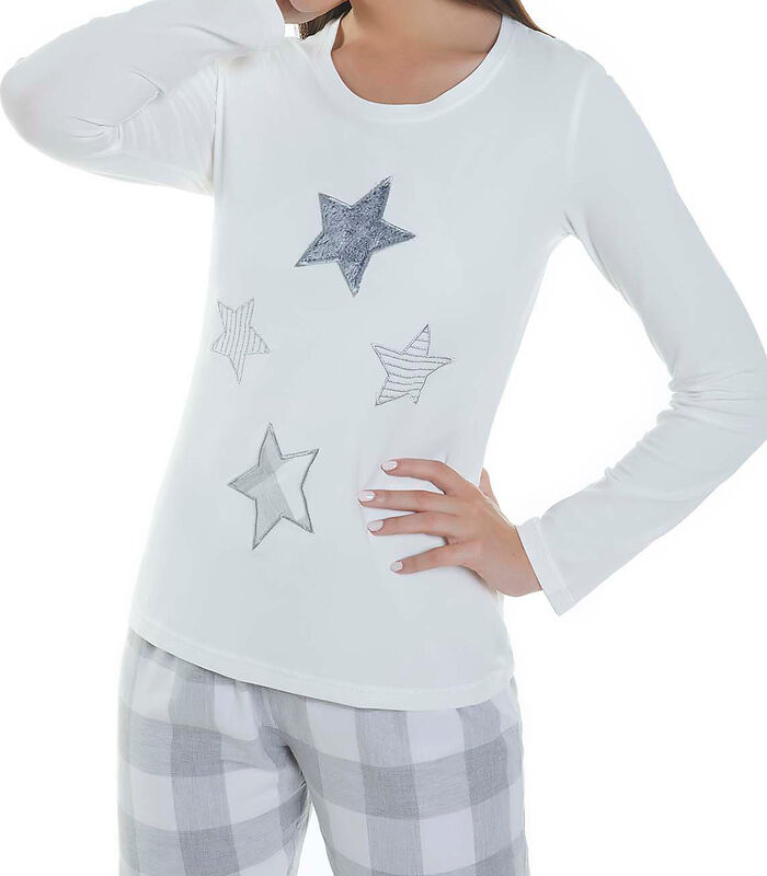 Homewear pyjama broek en top Geometric grijs image number 2