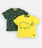 Set de 2 t-shirts en jersey BIO, jaune/ forêt image number 0