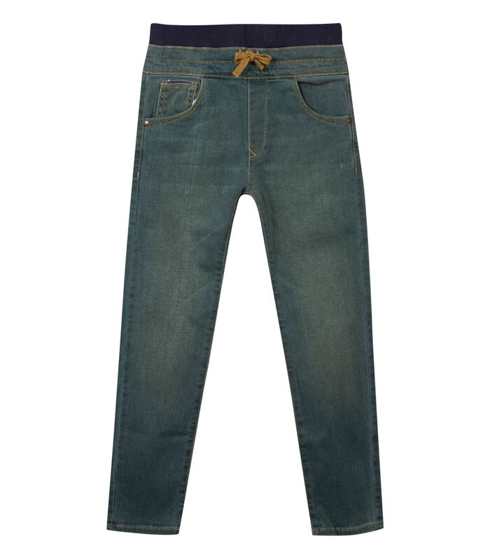 5 pocket jeans met elastiek in de taille image number 0