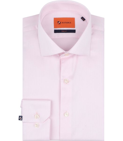 Overhemd Extra Lange Mouwen Twill Roze