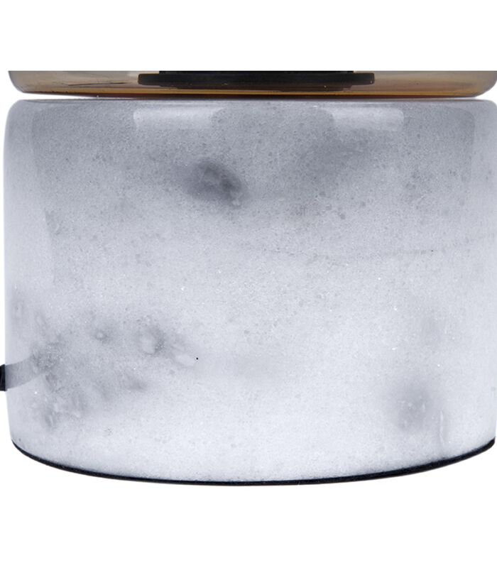 Lampe de table Lax - Base en marbre, verre brun - 32x12cm image number 1