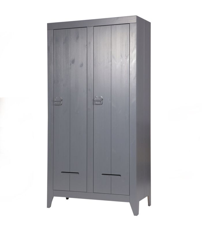 Armoire 2 Portes  - Pin - Anthracite - 190x95x44  - Kluis image number 1