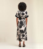 Lang -brede eco -verantwoordelijke viscose -jurk Ecovero ™ met groenteprint image number 2