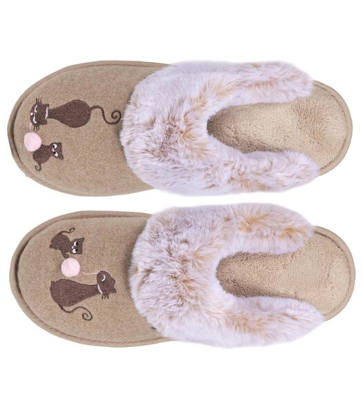Chaussons mules Femme Beige