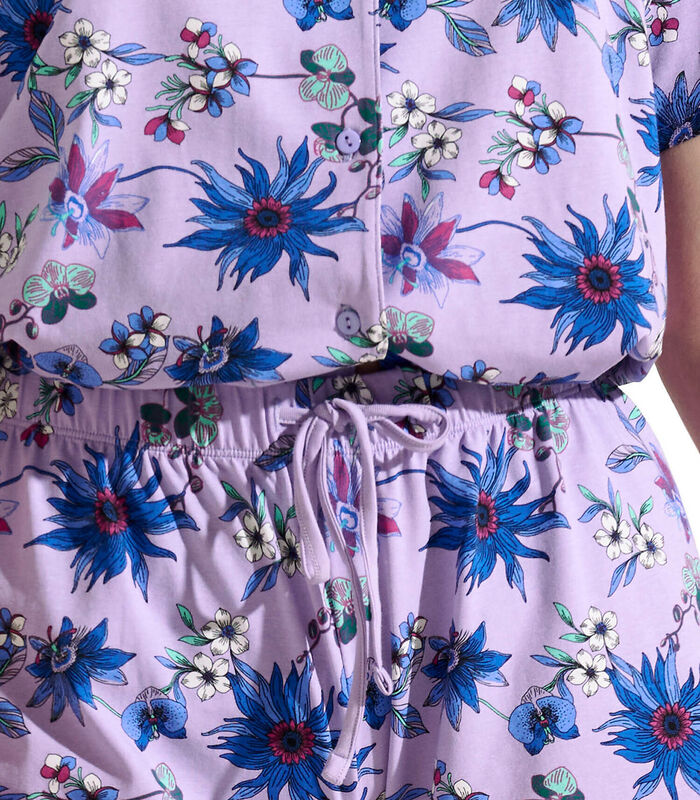 Pyjama short chemise manches courtes Flowers image number 3