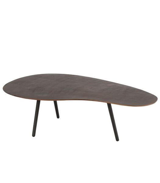 Renal - Table basse - en forme de rein - aluminium - brun