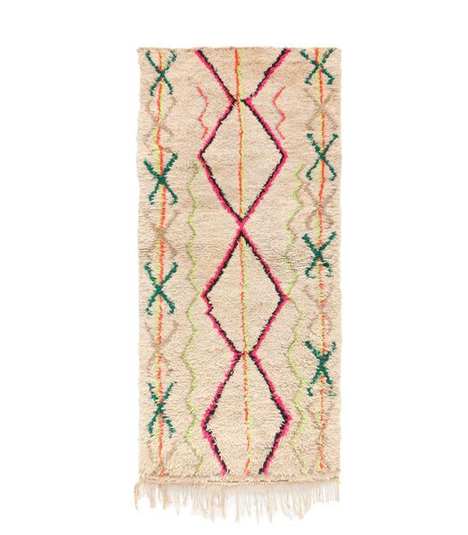 Tapis de couloir Berbere marocain pure laine 73 x 160 cm