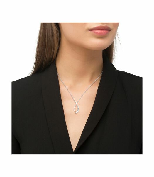 Ketting met hanger voor dames, 925 Sterling zilver, zirkonia synth.