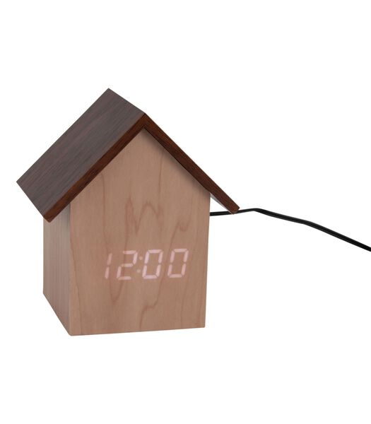 Wekker House LED - Bruin - 7.3x9.7x10.8cm