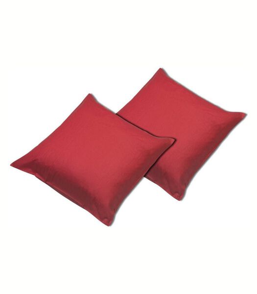 Taie d'oreiller rouge coton set de 2
