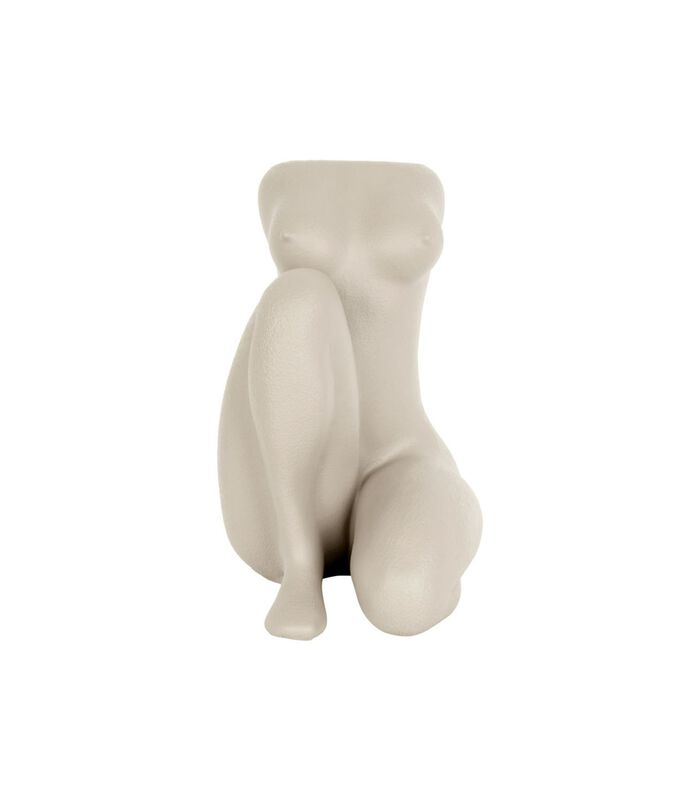 Bloempot Sitting Lady - Polyresin - Wit - 22x28x37cm image number 0