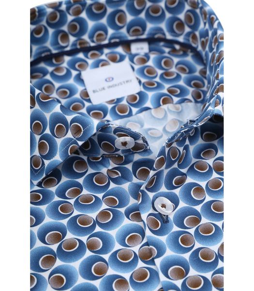 Overhemd Print Kobaltblauw