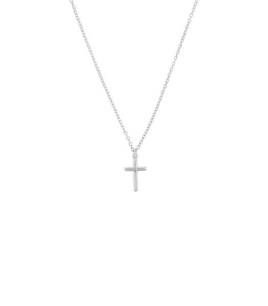 Chaîne avec pendentif pour fille, argent 925 Sterling, zirconium synth. | croix
