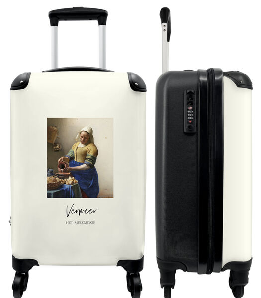 Valise spacieuse avec 4 roues et serrure TSA (Art - Johannes Vermeer - Vieux maître - La laitière)