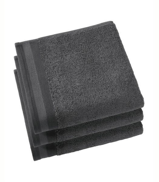3 serviettes de bains Contessa dark grey