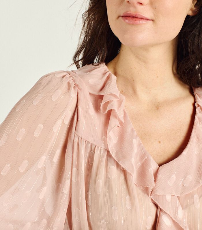 Transparante blouse met V-hals VANDA image number 2