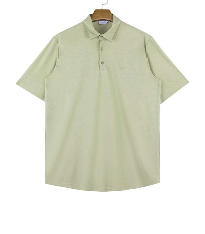 Heren Polo Korte Mouw - Strijkvrij Poloshirt - Beige - Slim Fit - Tencel image number 4