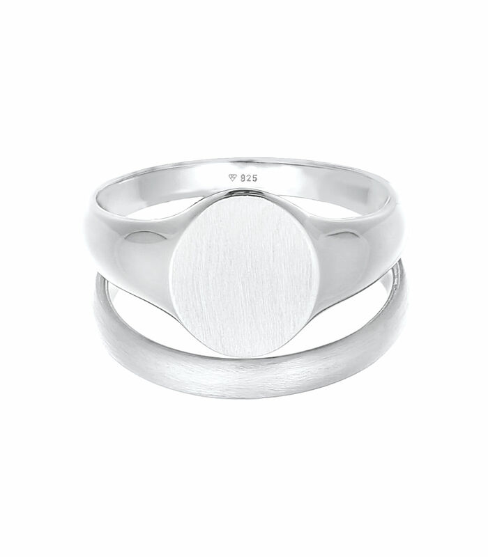 Ring Heren Zegelring Ring Set Basic Minimal Trend In 925 Sterling Zilver image number 1
