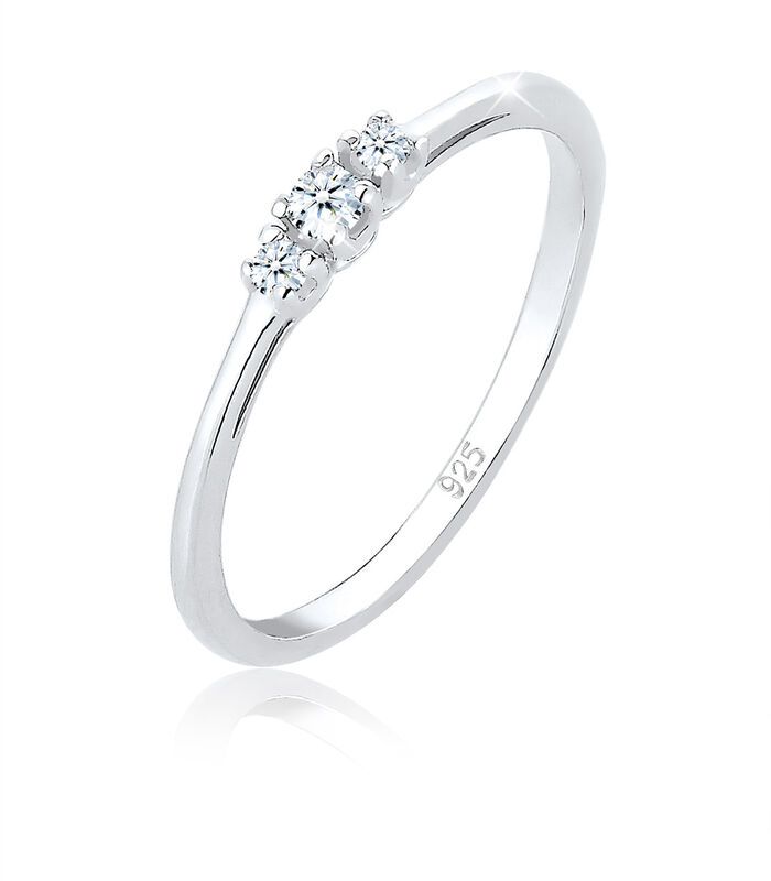 Ring Dames Verlovingsring Diamant (0.06 Ct.) Delicaat In 925 Sterling Zilver image number 0