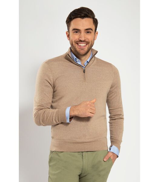 Suitable Merino Half Zip Sweater Beige