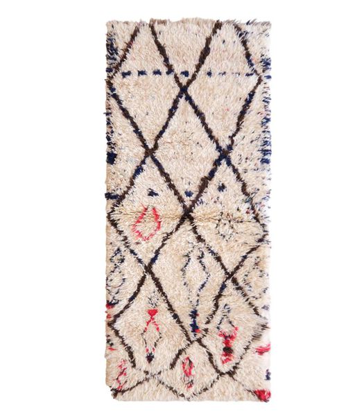 Tapis Berbere marocain pure laine 88 x 220 cm