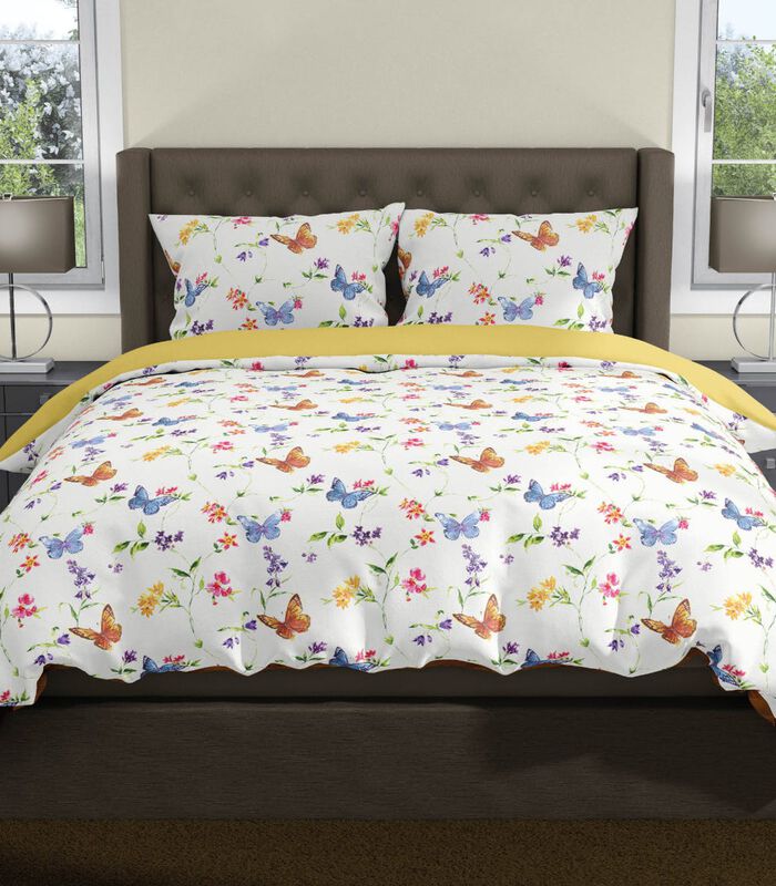Housse de couette Butterfly Yellow Coton image number 0